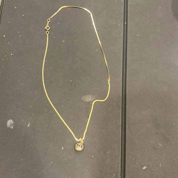 14 k gold evil eyes‎ charm